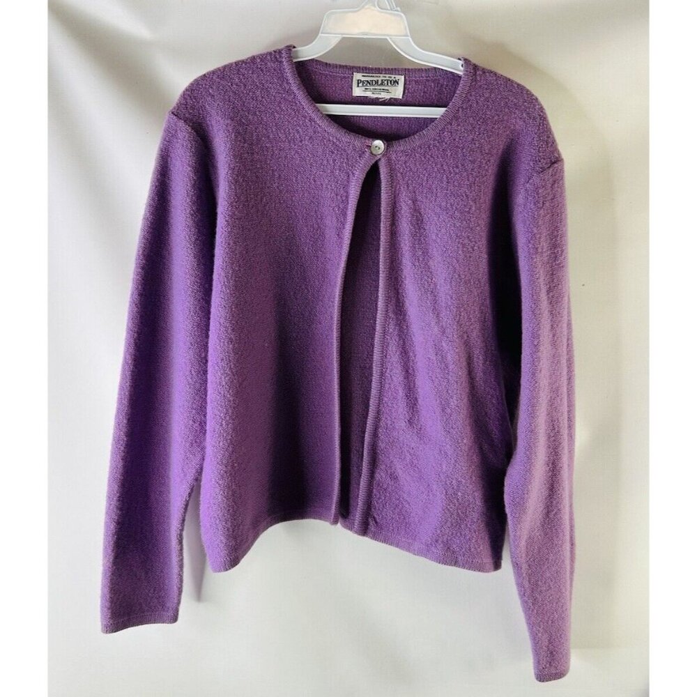 VTG 90s Pendleton Worsted Wool Cardigan Sweater Purple